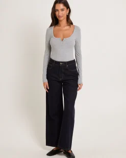 Soft Knit Rib Button Bodysuit