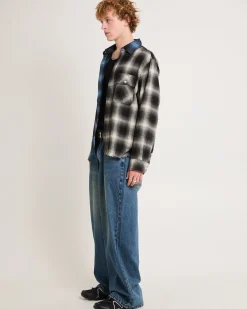 Split Flannel Long Sleeve Shirt
