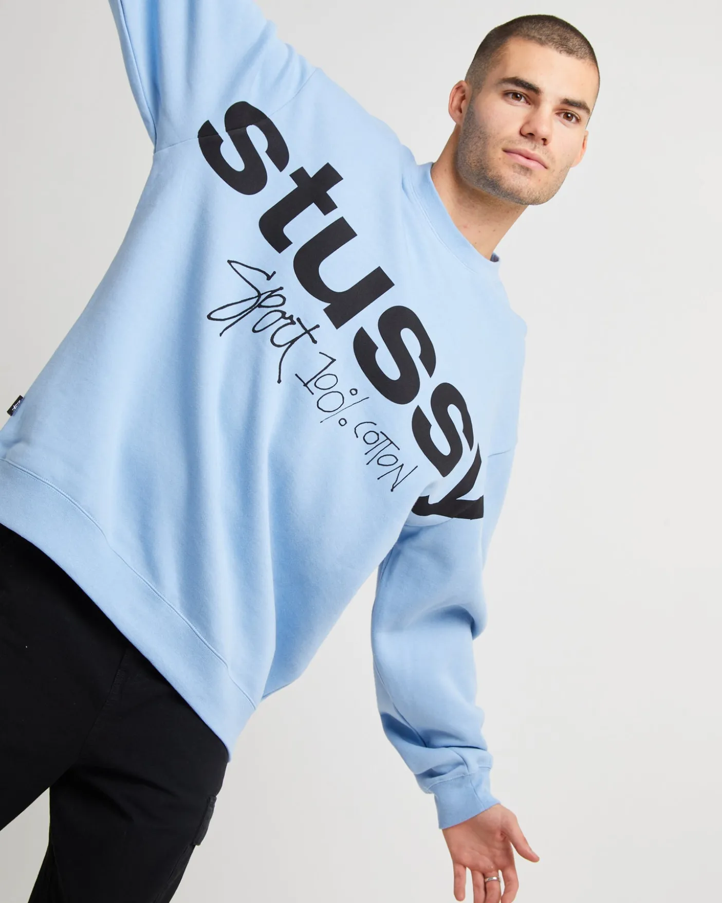 Sport 100 Fleece Crew Sweater Powder Blue