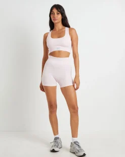 Sports Cross Back Crop Top in Ballet Pink