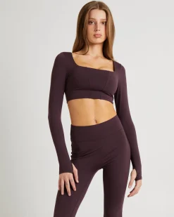 Square Neck Seam Long Sleeve Top