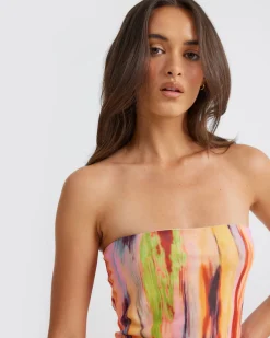 St Barts Strapless Maxi Dress in Multi