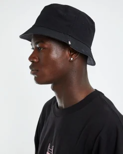 Stamford Reversible Bucket Hat Black Charcoal