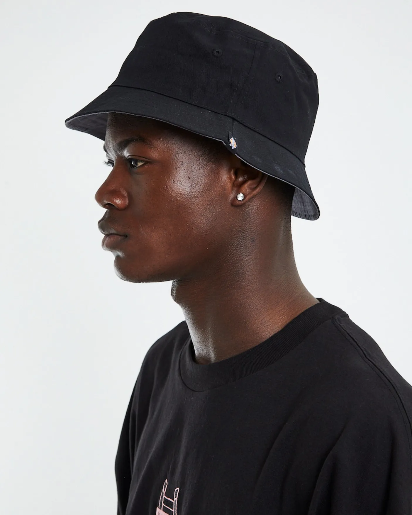 Stamford Reversible Bucket Hat Black Charcoal