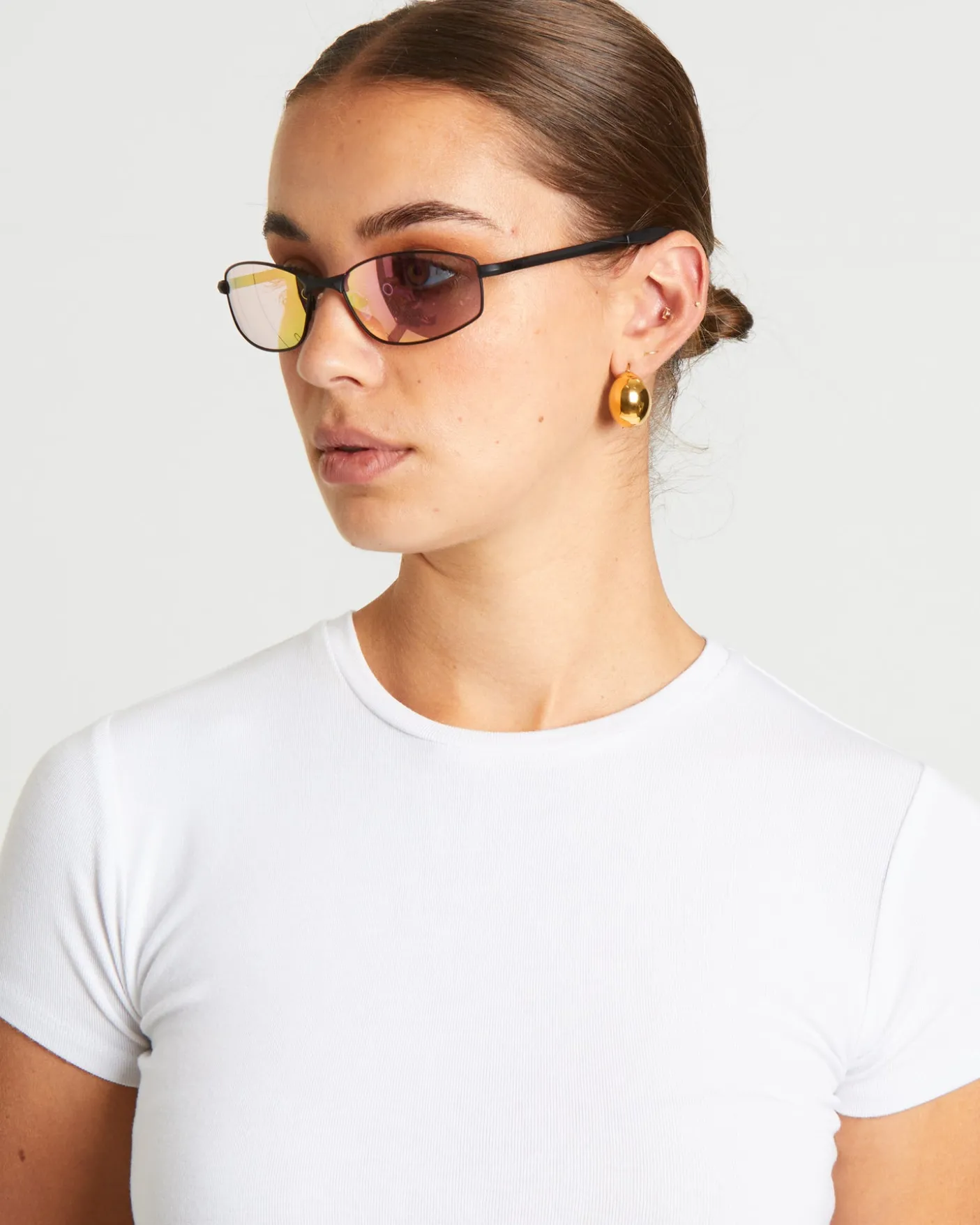 Star Beam Sunglasses in Matte Black/Pink Mirror