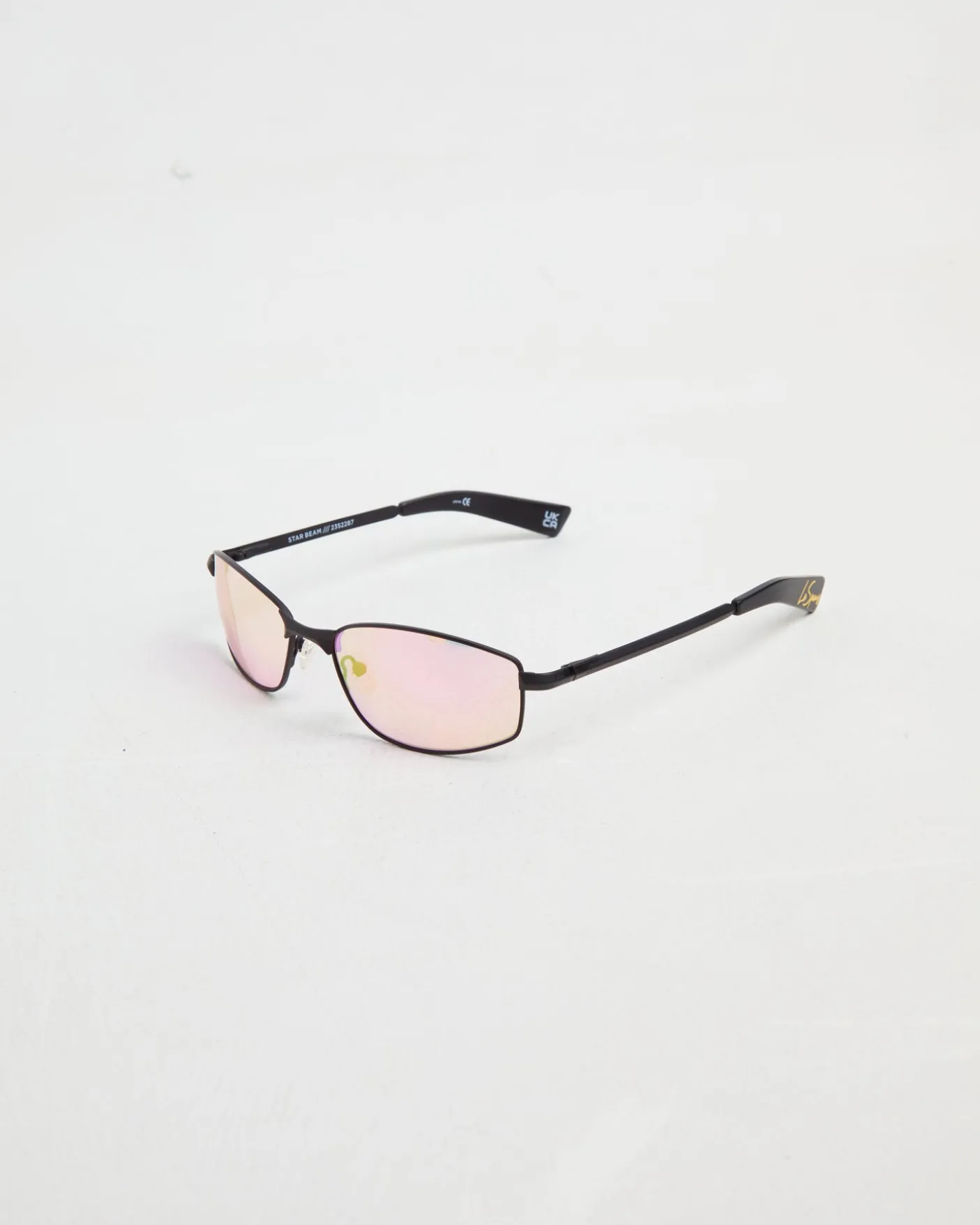 Star Beam Sunglasses in Matte Black/Pink Mirror