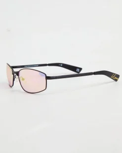 Star Beam Sunglasses in Matte Black/Pink Mirror