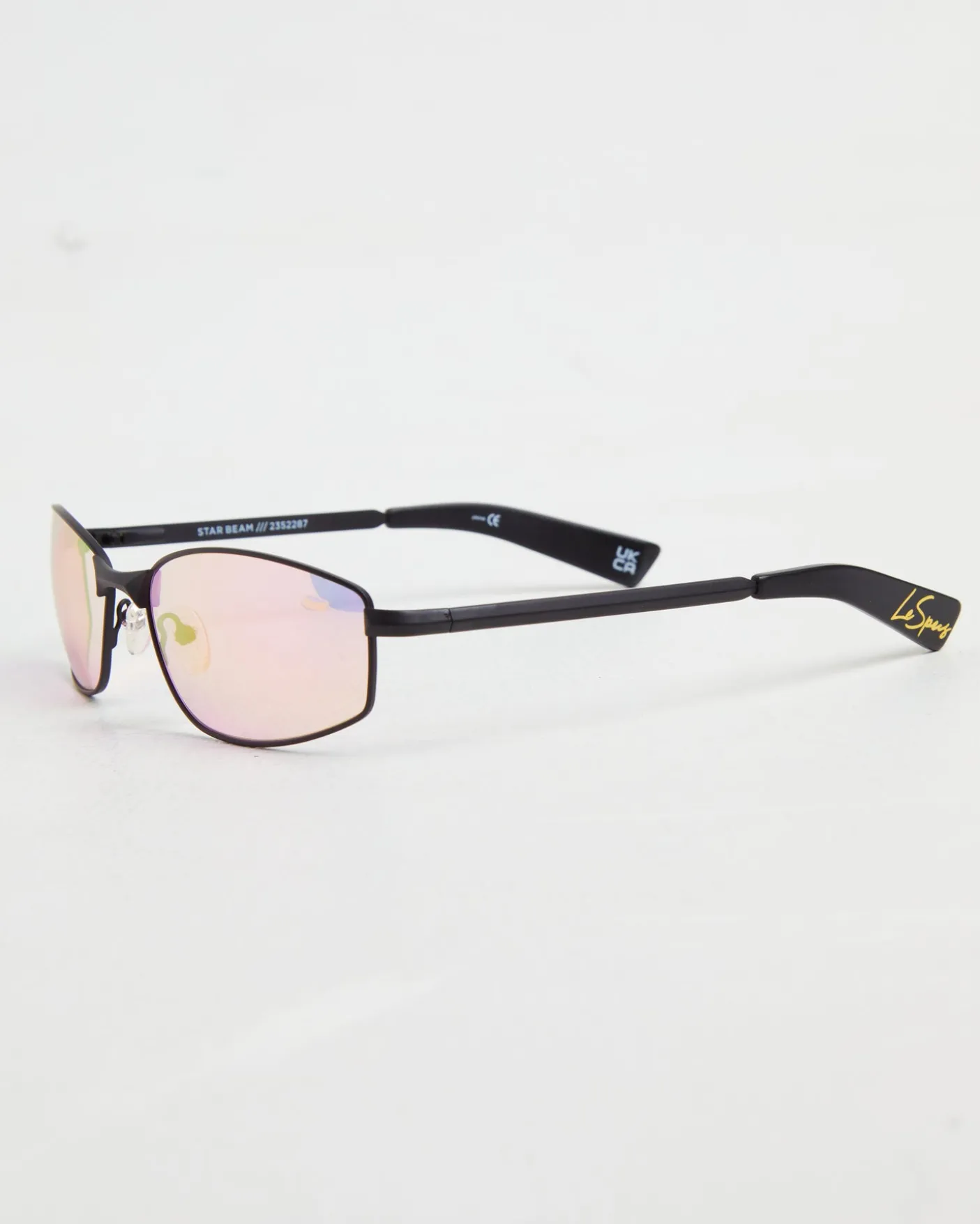 Star Beam Sunglasses in Matte Black/Pink Mirror
