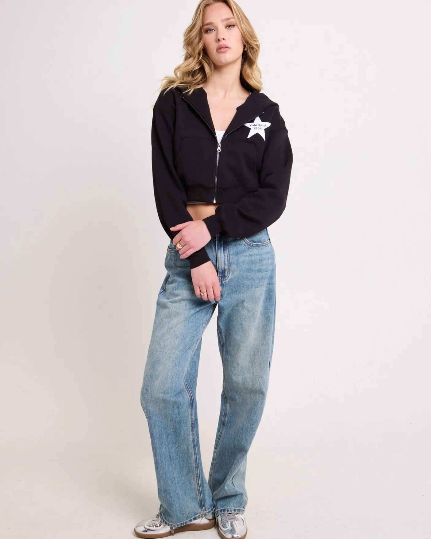 Stargazer Cropped Zip Hoodie