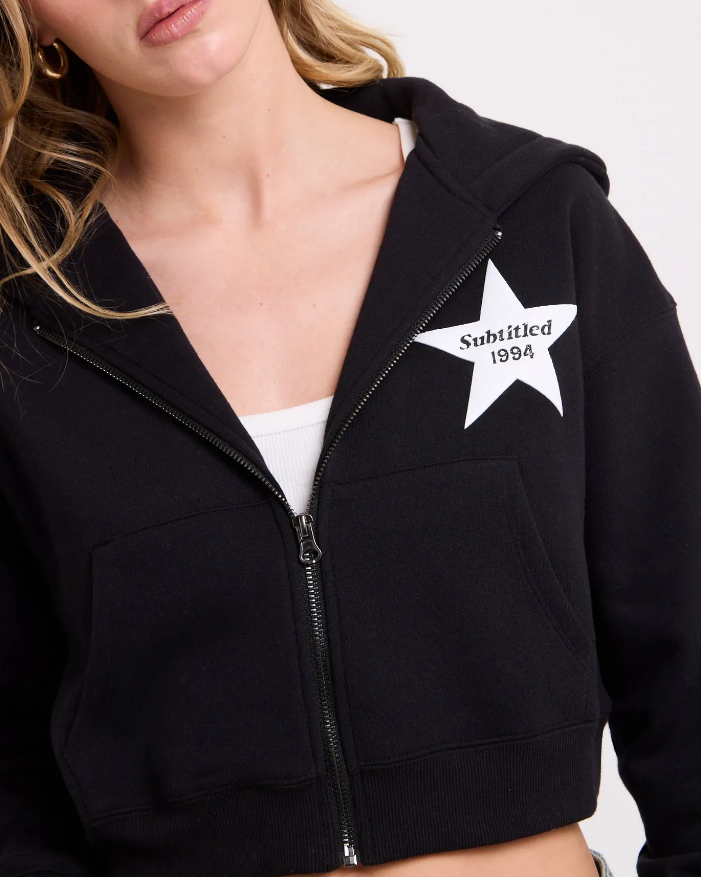 Stargazer Cropped Zip Hoodie