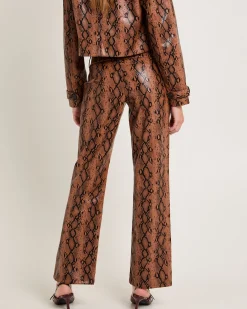 Stassy Snake Faux Leather Pants