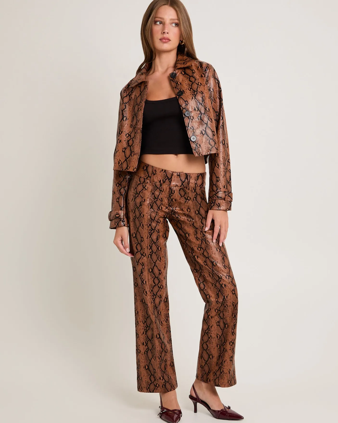 Stassy Snake PU Coat