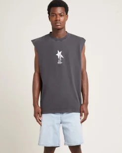 Statue Recycled Sleeveless Tee Stone Black
