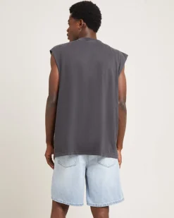 Statue Recycled Sleeveless Tee Stone Black