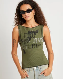 Stencil Rib Tank Top