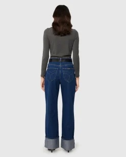 Stevie Relaxed Denim Jeans Deep Blue