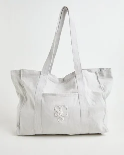 Stonewashed Tote Bag in Grey