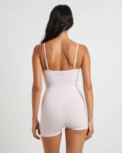 Strappy Unitard in Ballet Pink