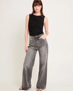 Studio Flare Denim Jeans Black Stone