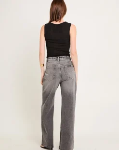Studio Flare Denim Jeans Black Stone