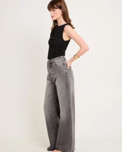 Studio Flare Denim Jeans Black Stone