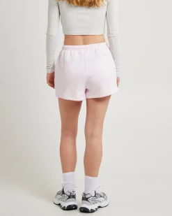 Subtitled Pull On Fleece Shorts in Ballet Pink