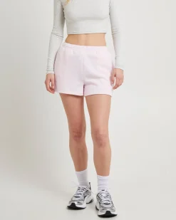 Subtitled Pull On Fleece Shorts in Ballet Pink