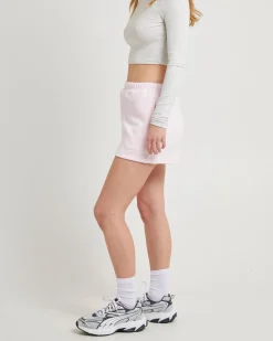 Subtitled Pull On Fleece Shorts in Ballet Pink