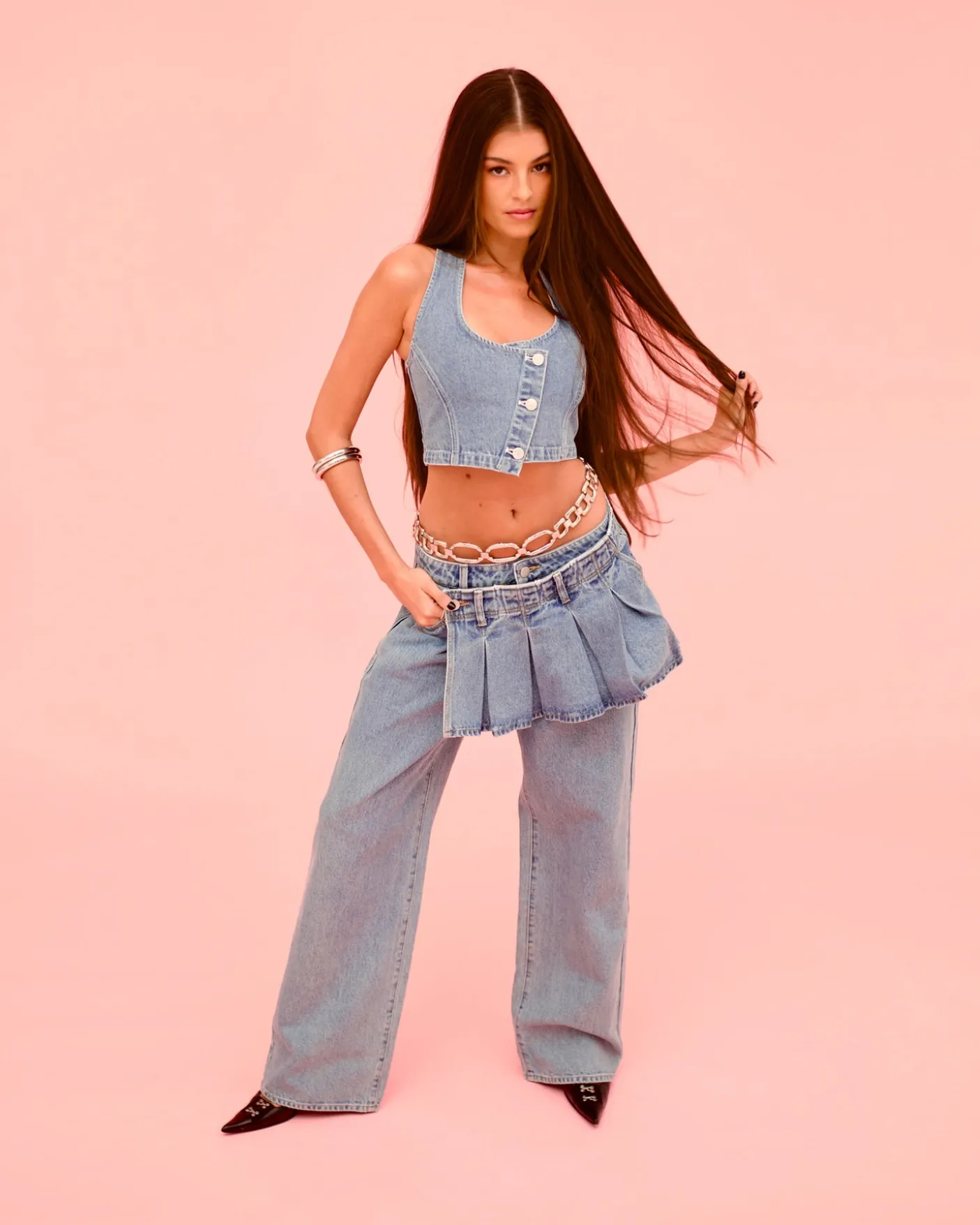 Suga Denim Crop Top Gigi