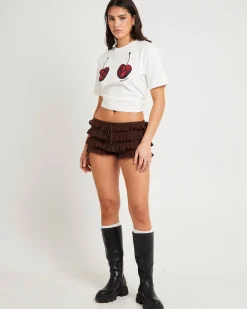 Sweetie Ruffle Knit Hot Shorts