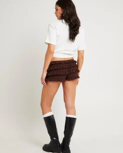 Sweetie Ruffle Knit Hot Shorts