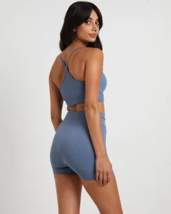 T Back Seamless Sports Bra Ink Blue