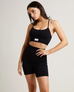 T Back Seamless Sports Bra in Black