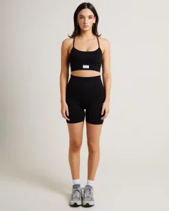 T Back Seamless Sports Bra in Black