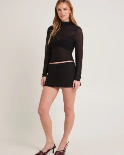 Tae Twist Detail Mesh Turtleneck