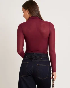 Tae Twist Detail Mesh Turtleneck