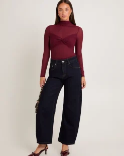 Tae Twist Detail Mesh Turtleneck