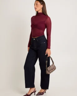Tae Twist Detail Mesh Turtleneck