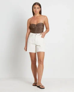 Tahnee Lurex One Piece Swim in Chocolate Brown