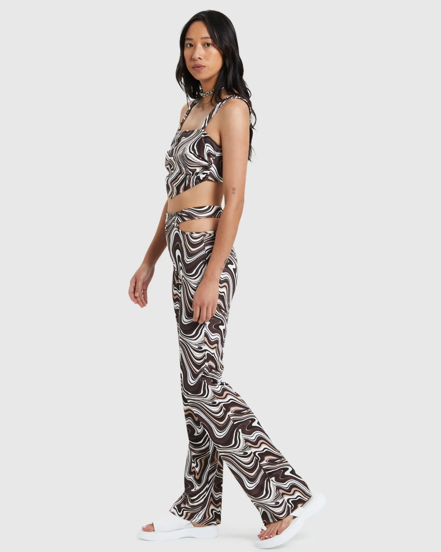 Tammy Swirl Prt Tie Back Bodice