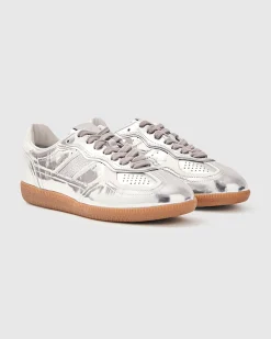 Tb.490 Rife Shimmer Silver Cream Leather Sneakers