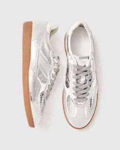 Tb.490 Rife Shimmer Silver Cream Leather Sneakers