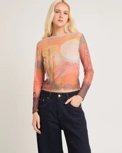 The Mesh Crop Long Sleeve Top