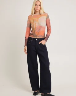 The Mesh Crop Long Sleeve Top