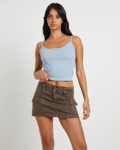 Thrills Pointelle Tank Top in Powder Blue