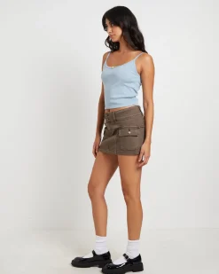 Thrills Pointelle Tank Top in Powder Blue