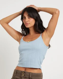Thrills Pointelle Tank Top in Powder Blue
