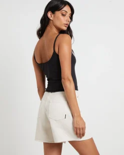 Thrills Pointelle Tank Top in Pitch Black