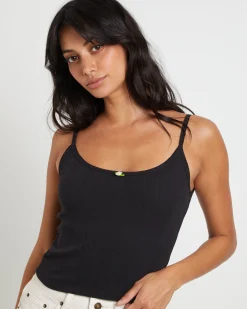 Thrills Pointelle Tank Top in Pitch Black