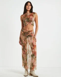 Tibby Tie Dye Gather Front Top in Assorted